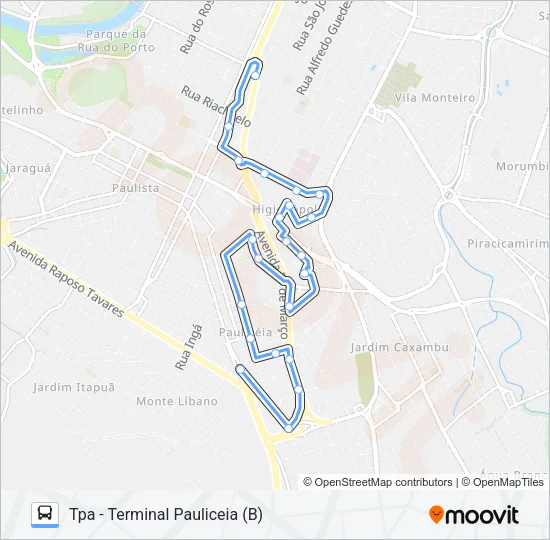 312 HIGIENÓPOLIS - TCI / TPA Bus Line Map