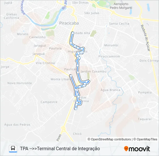 312 HIGIENÓPOLIS - TCI / TPA Bus Line Map