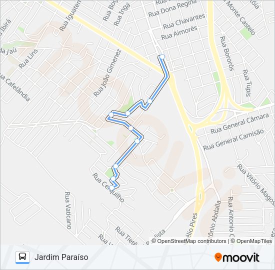 Mapa da linha 317 JARDIM PARAÍSO de ônibus