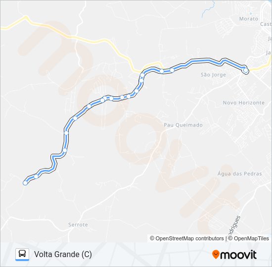 Mapa da linha 816 NOVA SUÍÇA / TSJ de ônibus