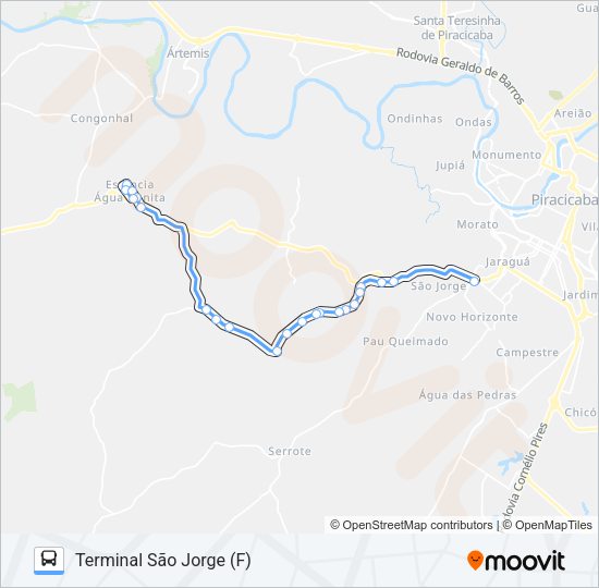 Mapa da linha 816 NOVA SUÍÇA / TSJ de ônibus