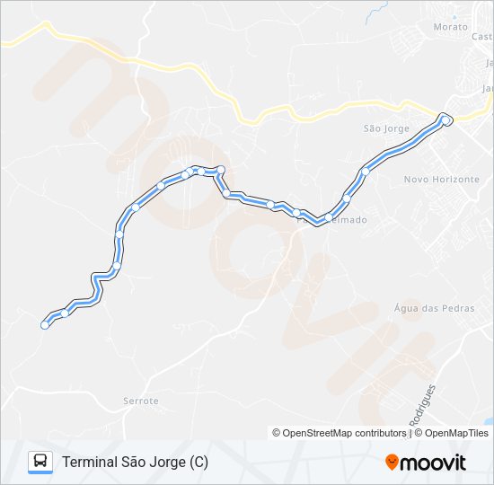 Mapa da linha 816 NOVA SUÍÇA / TSJ de ônibus