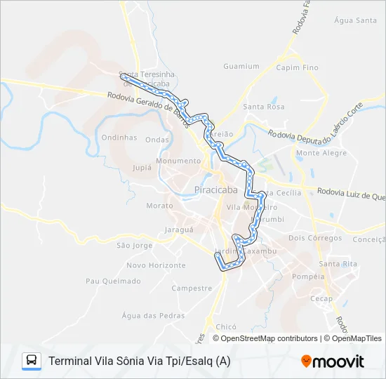 1100 PERIMETRAL - TPA / TPI / TVS Bus Line Map