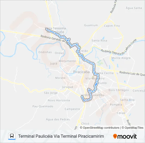 1100 PERIMETRAL - TPA / TPI / TVS Bus Line Map