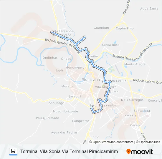 1100 PERIMETRAL - TPA / TPI / TVS Bus Line Map