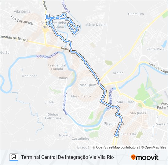 Mapa da linha 406 BESSY / TCI de ônibus