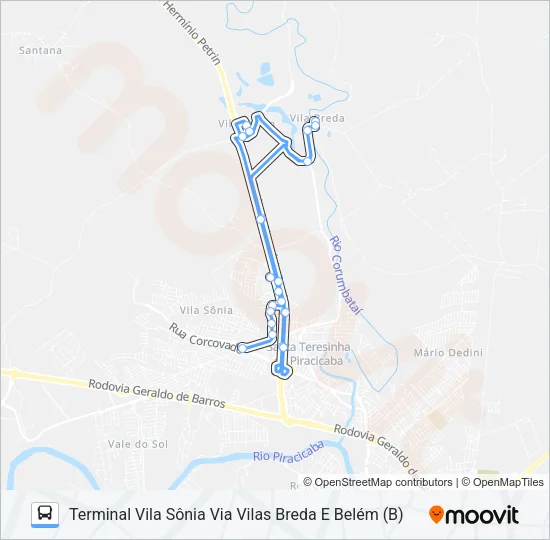 410 PARQUE ORLANDA / TVS Bus Line Map
