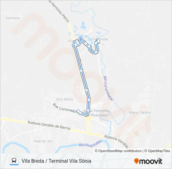 410 PARQUE ORLANDA / TVS Bus Line Map