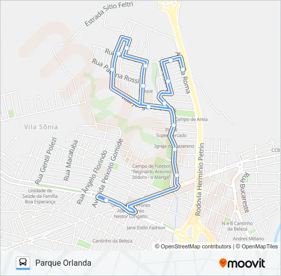 410 PARQUE ORLANDA / TVS Bus Line Map