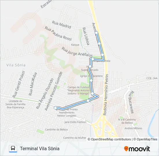 410 PARQUE ORLANDA / TVS Bus Line Map