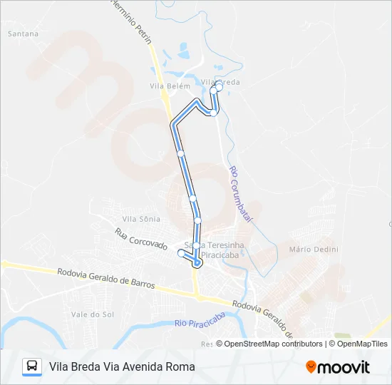 410 PARQUE ORLANDA / TVS Bus Line Map