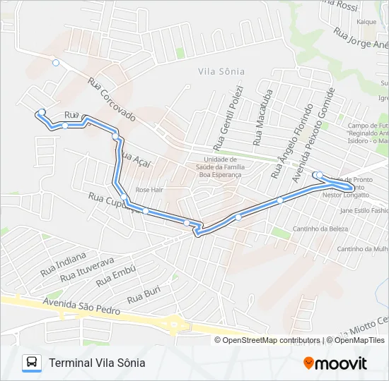 407 BOA ESPERANÇA VIA AV. EUCLIDES DE FIGUEIREDO Bus Line Map