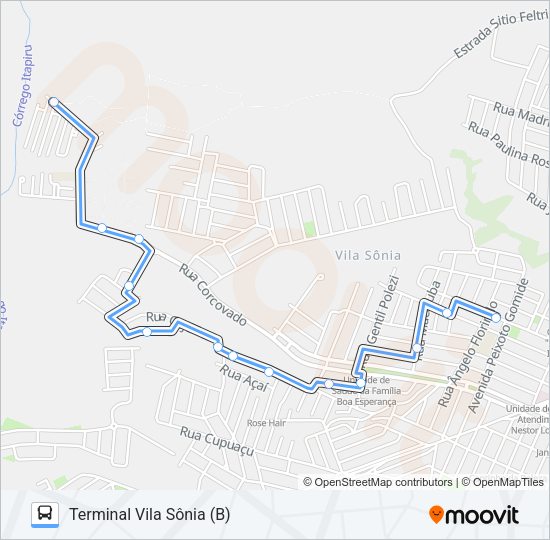 Mapa da linha 407 BOA ESPERANÇA VIA AV. EUCLIDES DE FIGUEIREDO de ônibus