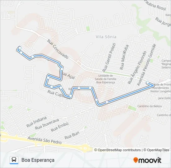 407 BOA ESPERANÇA VIA AV. EUCLIDES DE FIGUEIREDO Bus Line Map