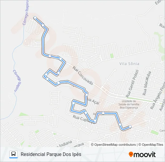 407 BOA ESPERANÇA VIA AV. EUCLIDES DE FIGUEIREDO Bus Line Map