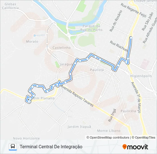 802 SÃO JORGE VIA JARDIM PLANALTO Bus Line Map