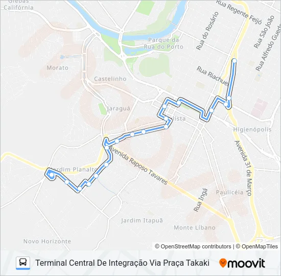 802 SÃO JORGE VIA JARDIM PLANALTO Bus Line Map