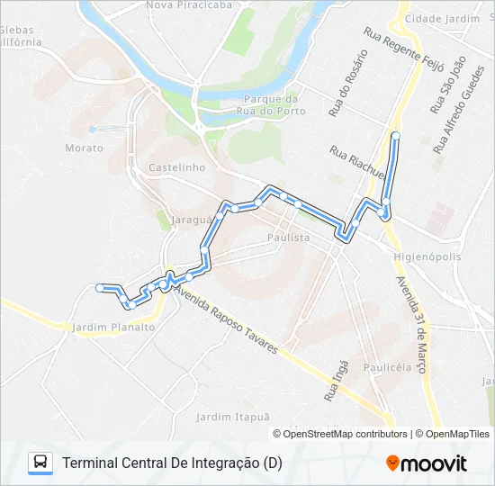 802 SÃO JORGE VIA JARDIM PLANALTO Bus Line Map