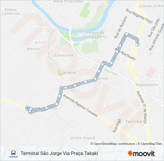 802 SÃO JORGE VIA JARDIM PLANALTO Bus Line Map