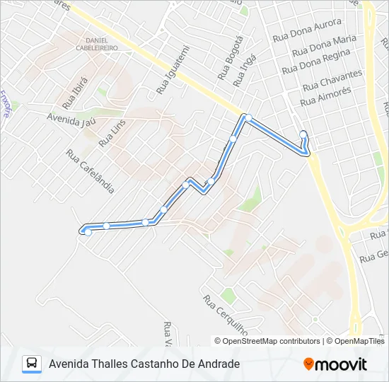 304 MONTE LÍBANO VIA RUA JOÃO GIMENEZ Bus Line Map