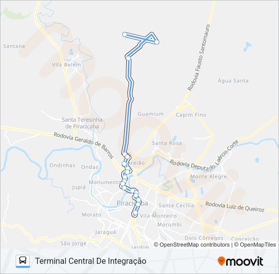 Mapa da linha 119 GODINHOS de ônibus