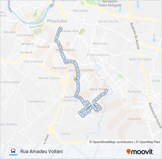 Mapa da linha 222 JARDIM ORIENTE / CENTRO de ônibus