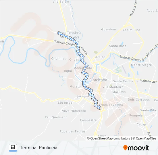 1200 PAULICÉIA / SÔNIA Bus Line Map
