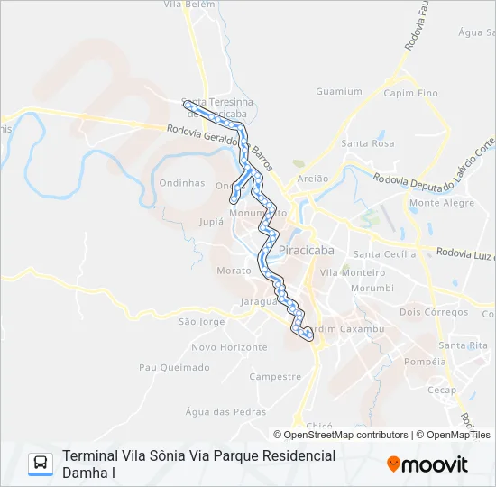 1200 PAULICÉIA / SÔNIA Bus Line Map