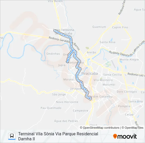 1200 PAULICÉIA / SÔNIA Bus Line Map