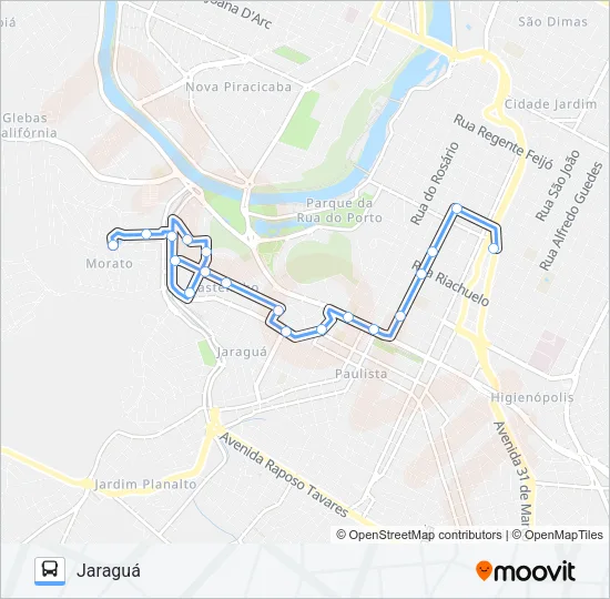 315 JARAGUÁ Bus Line Map