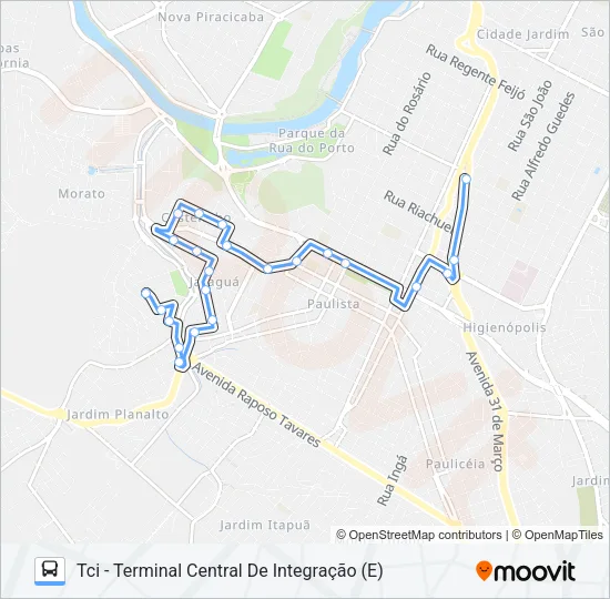 315 JARAGUÁ Bus Line Map