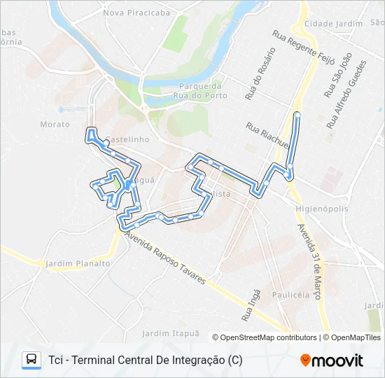 315 JARAGUÁ Bus Line Map