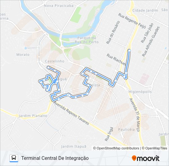 Mapa da linha 315 JARAGUÁ de ônibus
