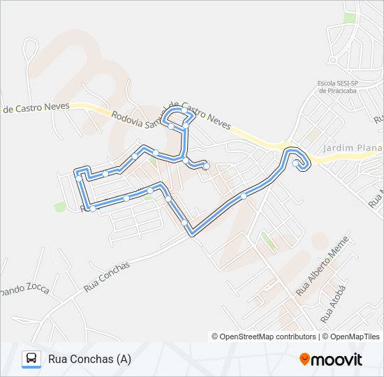 Mapa da linha 0812 SANTO ANTÔNIO / TSJ de ônibus