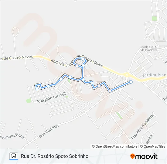 0812 SANTO ANTÔNIO / TSJ Bus Line Map