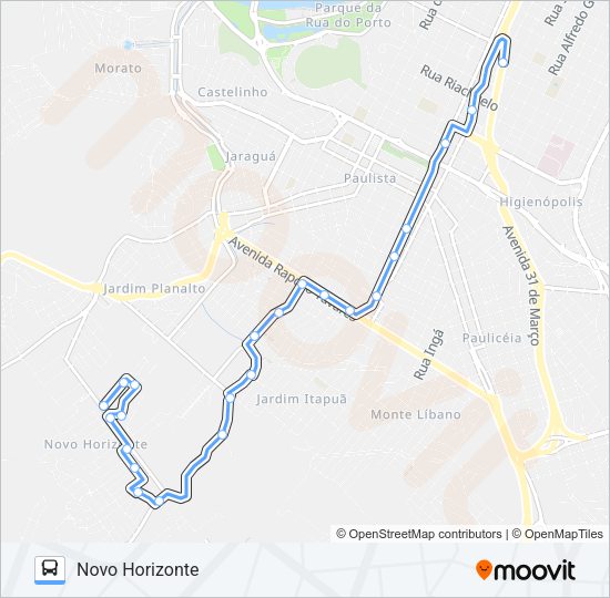 Mapa da linha 322 NOVO HORIZONTE de ônibus