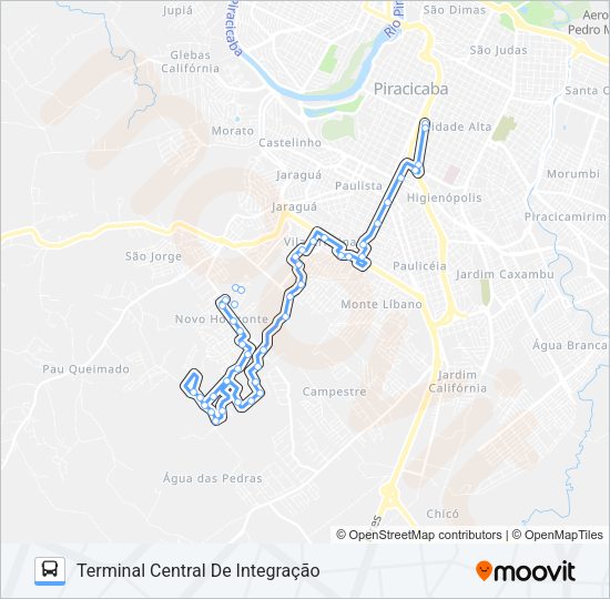 Mapa da linha 322 NOVO HORIZONTE de ônibus