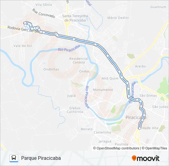 430 PARQUE PIRACICABA / TCI Bus Line Map
