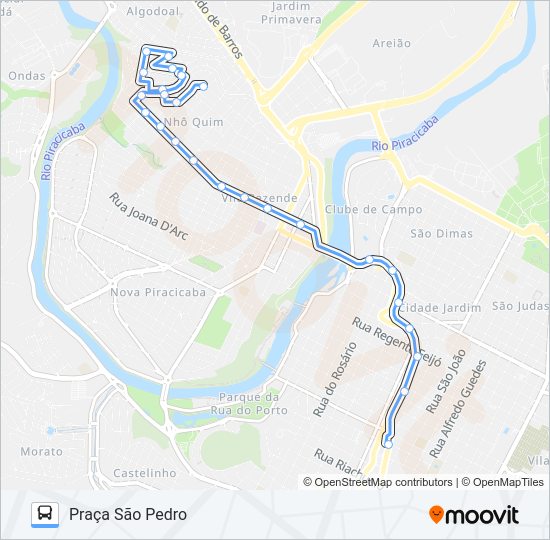 Mapa da linha 103 NHÔ QUIM VIA AV. MANOEL CONCEIÇÃO de ônibus