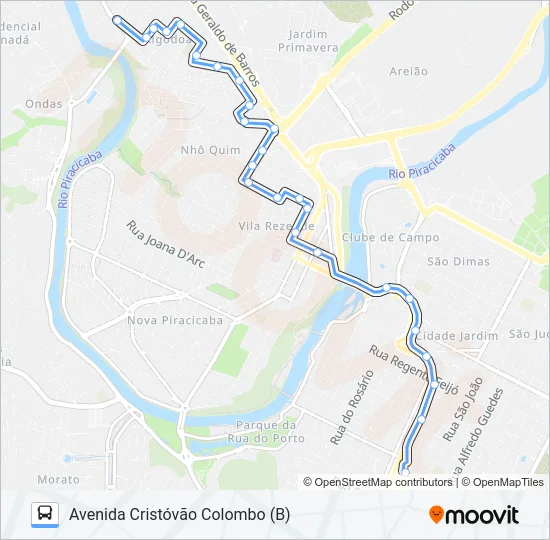 103 NHÔ QUIM VIA AV. MANOEL CONCEIÇÃO Bus Line Map