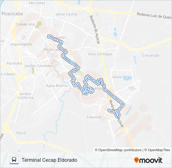 214 PARQUE CHAPADÃO - TPI / TCE Bus Line Map