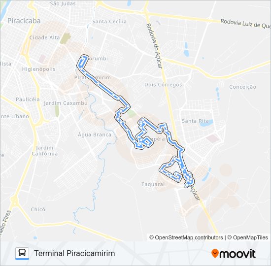 Mapa da linha 214 PARQUE CHAPADÃO - TPI / TCE de ônibus
