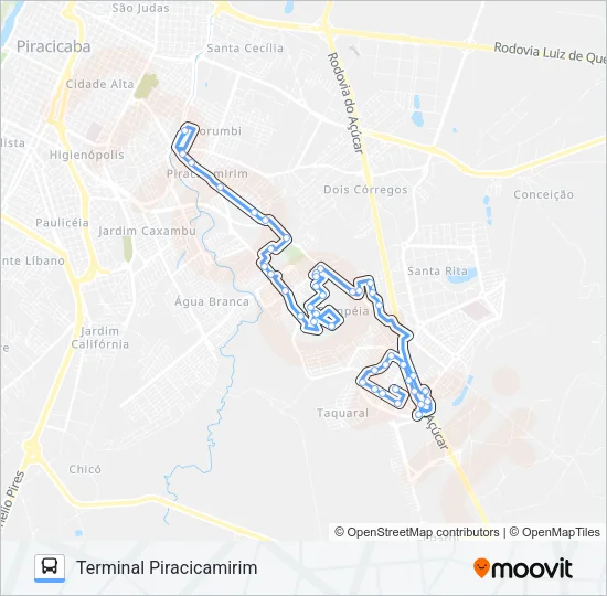 214 PARQUE CHAPADÃO - TPI / TCE Bus Line Map