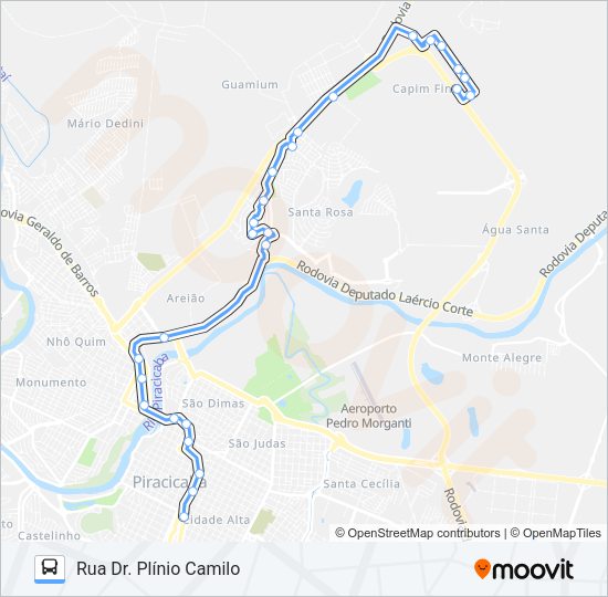 Mapa da linha 505 UNINORTE VIA SANTA ROSA de ônibus