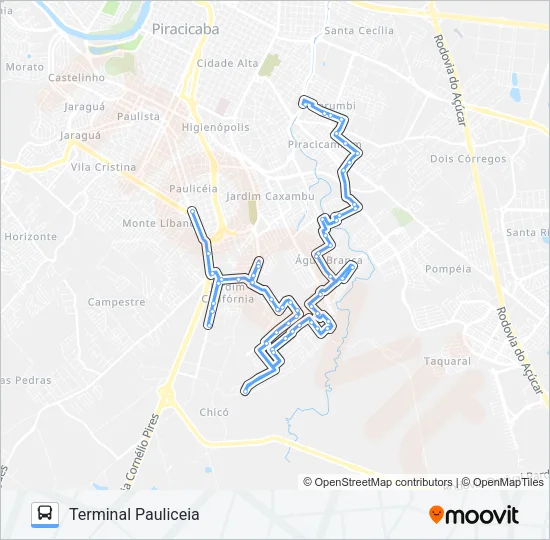 306 JARDIM ORIENTE - TPA / TPI Bus Line Map