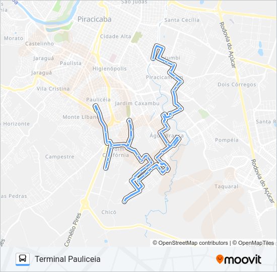 Mapa da linha 306 JARDIM ORIENTE - TPA / TPI de ônibus