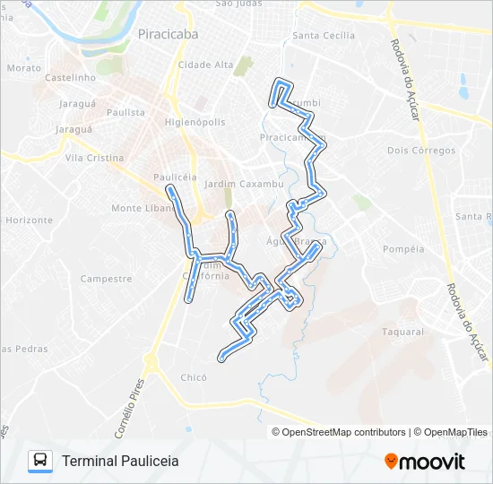 306 JARDIM ORIENTE - TPA / TPI Bus Line Map