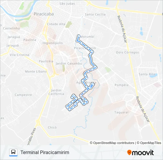 306 JARDIM ORIENTE - TPA / TPI Bus Line Map