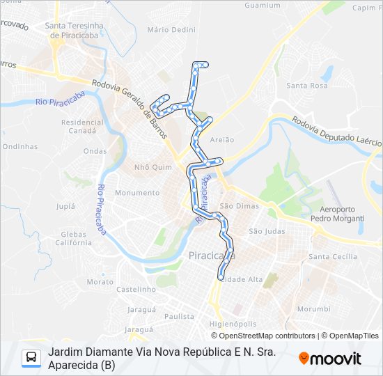 Mapa da linha 123 VILA FÁTIMA de ônibus