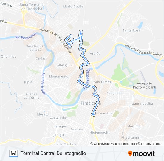 Mapa da linha 123 VILA FÁTIMA de ônibus